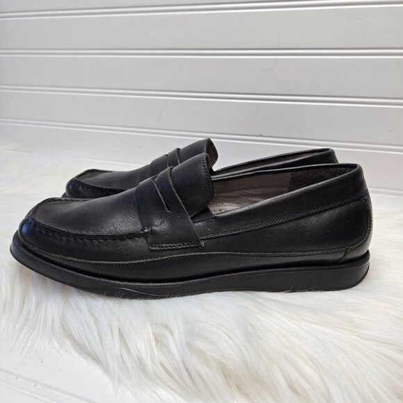 Hush Puppies Loafer Dress Shoes Men's Size 10 Shoreline Black Leather Slip On - Picture 4 of 10